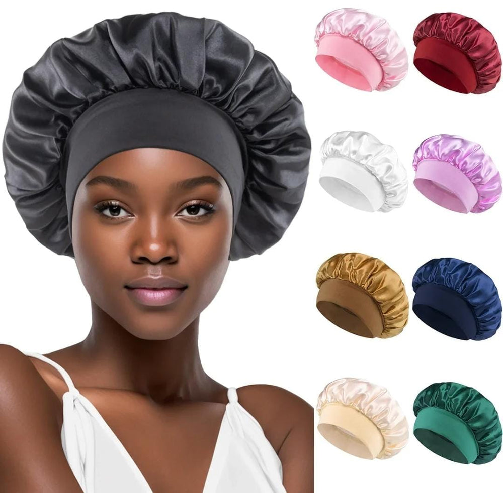 HairProtect Satin Sleep Cap Set - 2-Piece Hair Care Kit for Frizz-Free, Healthy Hair