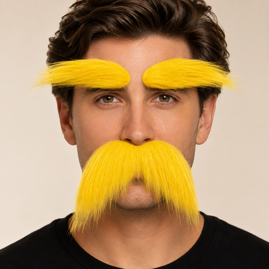 Mustache &amp; Eyebrows Costume Set – Adhesive Design, Halloween &amp; Cosplay Accessory