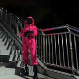 Halloween Costumes Hooded Jumpsuit Mask Outfit Set
