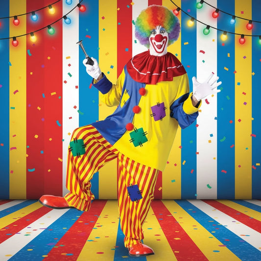 Adult Clown Circus Halloween Costume – Colorful, Comfortable & Complete Set