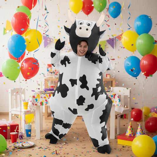Inflatable Cow Costume – Adult Large Size, Lightweight Design & Halloween Wear