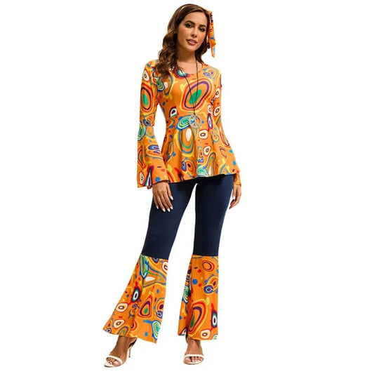 Retro Hippie Bell Bottom Costume Set – Adult, Halloween & 70s Style