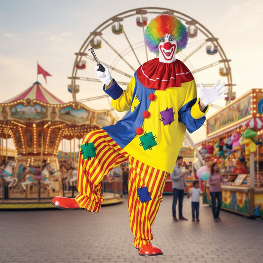 Clown Costume – Colorful Adult Unisex Halloween Outfit