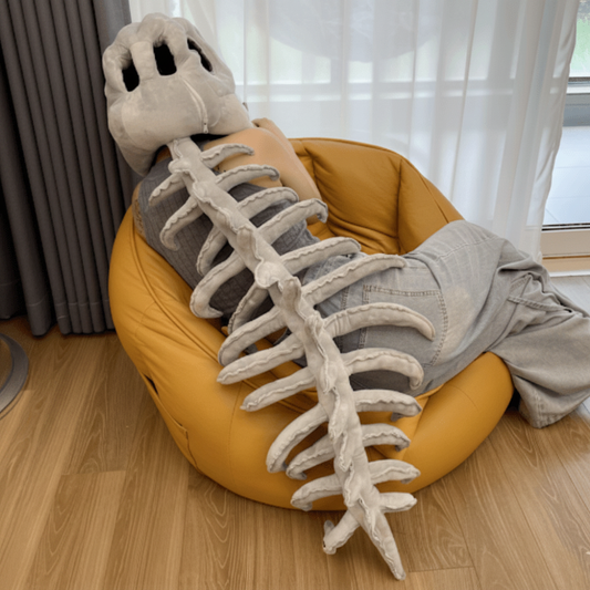 Dinosaur Skeleton Costume – Plush Fabric, Kids Sizing & Halloween Party Outfit