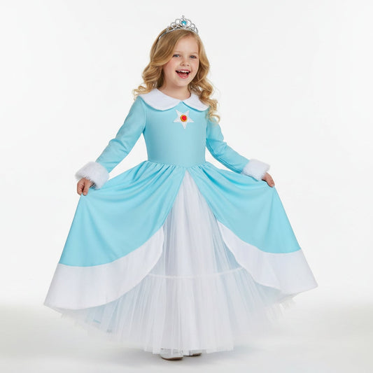 Ice Princess Dress Costume Set – Girls, Halloween & Winter Theme