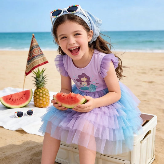Mermaid Tutu Dress – Girls, Sparkle Design & Halloween Costume