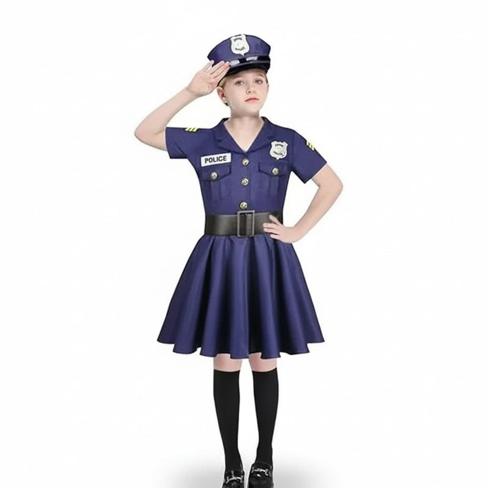 Halloween Costumes Girls Police Dress Role Play Outfit