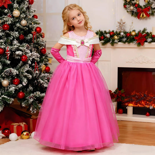Girls Princess Party Dress Costume – Festive Design, One-Piece Style & Multiple Ages