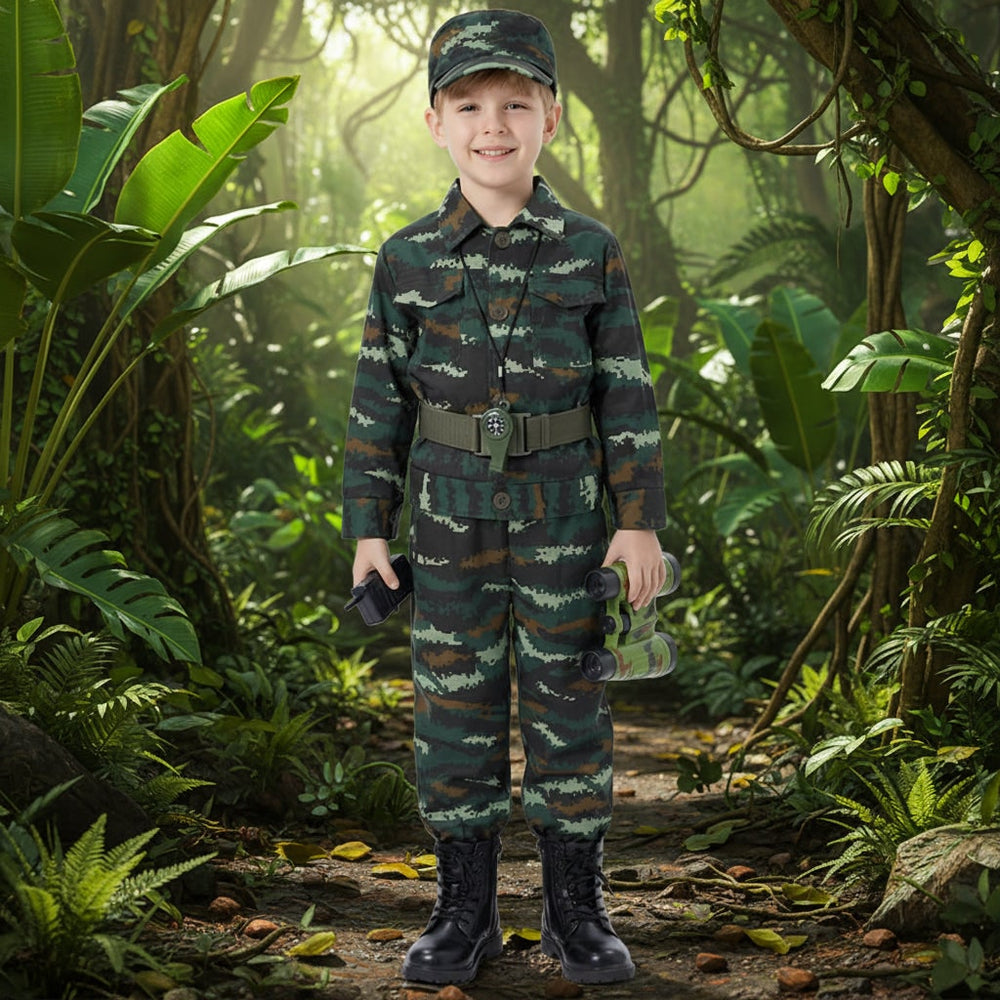 Halloween Costumes Kids Camo Soldier Set Adventure Outfit