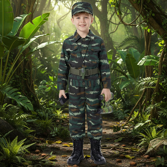 Kids Camo Soldier Halloween Costume Set – Adventure, Accessories & Role Play
