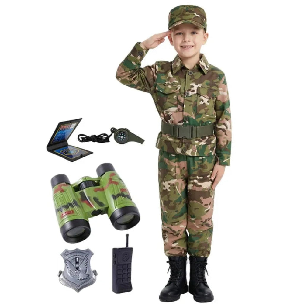 Halloween Costumes Kids Camo Soldier Set Adventure Outfit