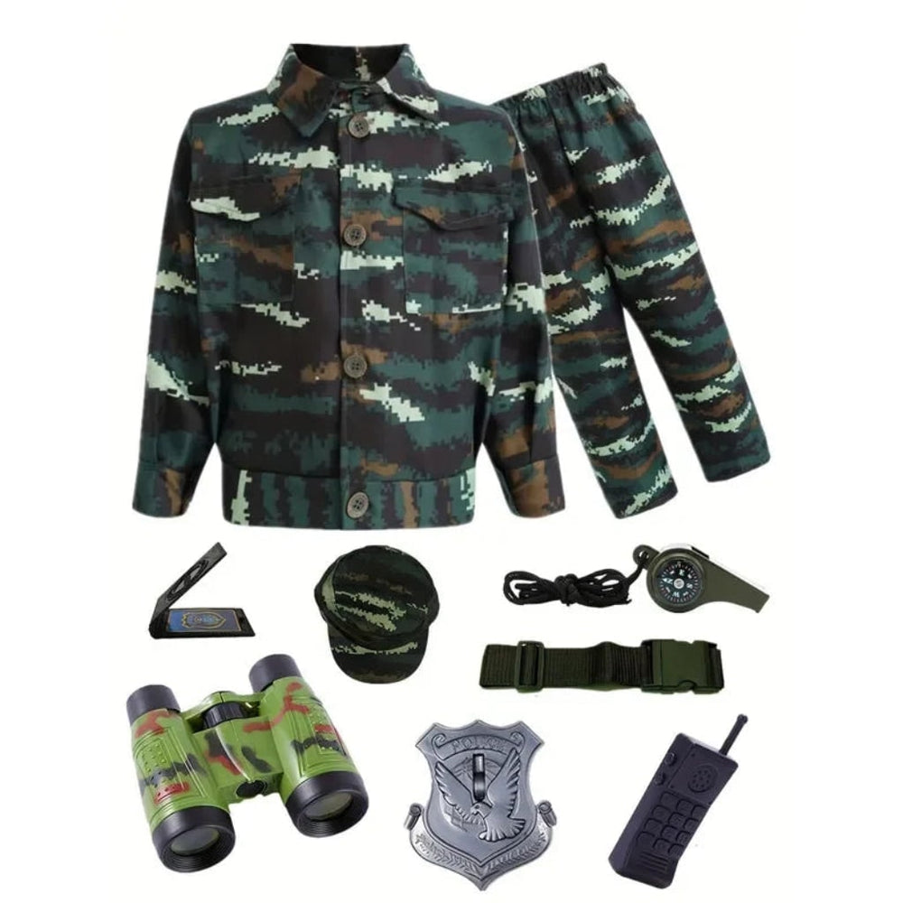 Halloween Costumes Kids Camo Soldier Set Adventure Outfit