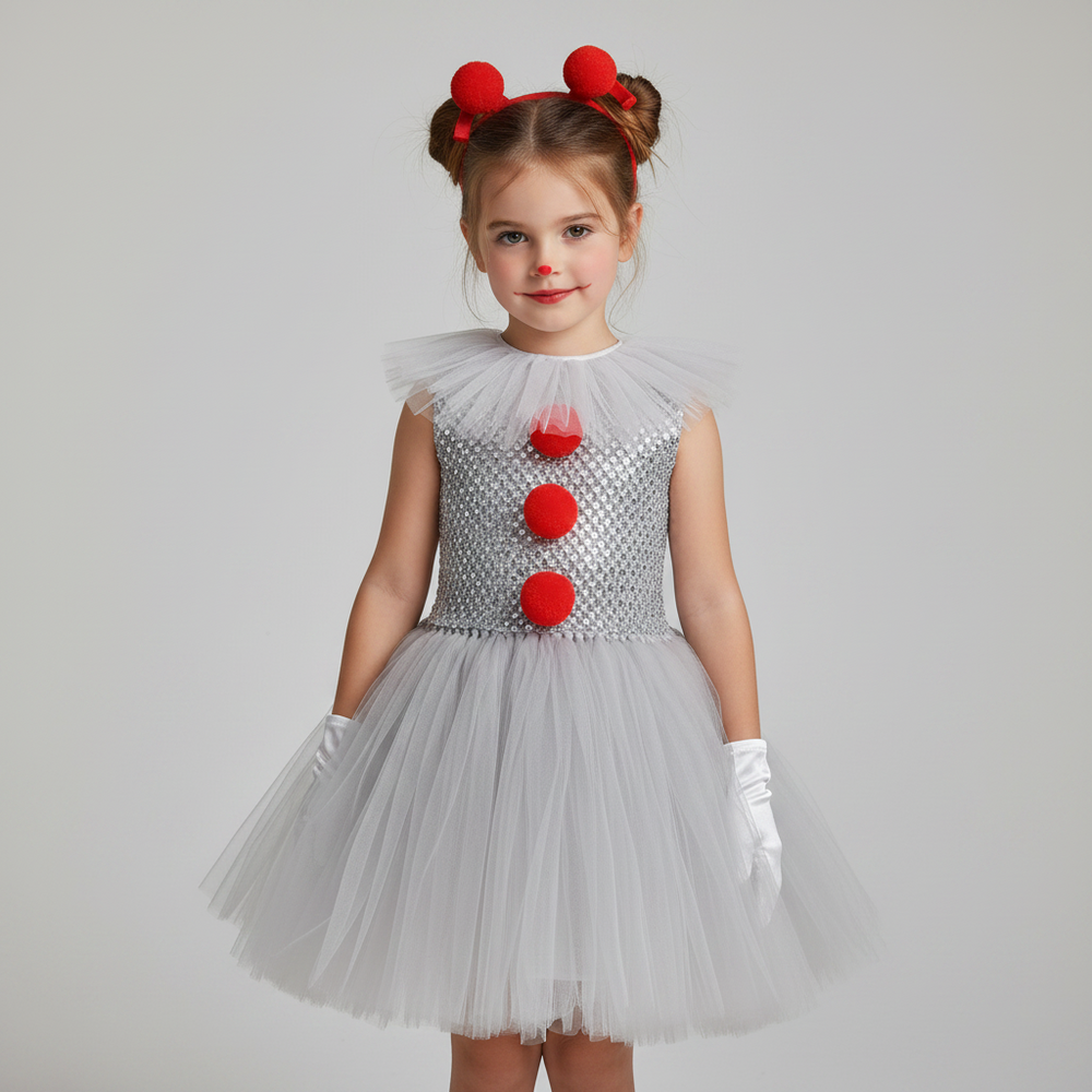 Halloween Costumes Clown Dress Tutu Party Outfit