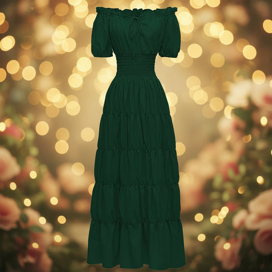 Boho Maxi Dress – Women's, Off-Shoulder Style & A-Line Fit