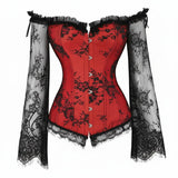Halloween Costumes Womens Gothic Corset Lace Sleeve Outfit