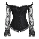 Halloween Costumes Womens Gothic Corset Lace Sleeve Outfit