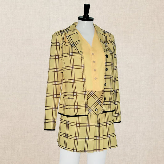 Plaid Blazer Skirt Set – Women's, Two-Piece Style & Halloween Ready