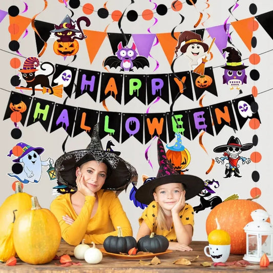 Halloween Party Banner – Wall Hanging Design, Reusable Decor & Seasonal Display