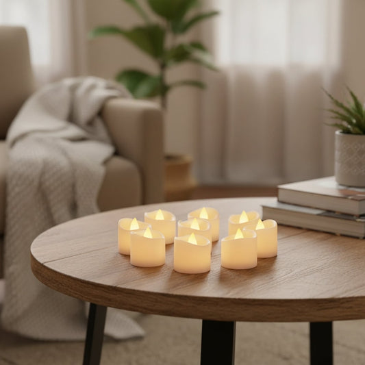 Halloween Tea Light Candle Set – Flameless, LED & Battery-Powered Design