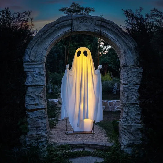 Halloween Flying Ghost Swing – Remote Controlled, Adjustable LED Light & Two Size Options