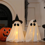 Halloween Ghost Figures – Set of 2, 12-Inch White Design & Indoor Decor