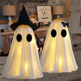 Halloween Ghost Figures – Set of 2, 12-Inch White Design & Indoor Decor
