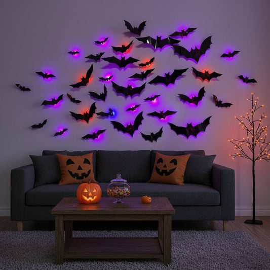 LED Bat Wall Decoration – 3D Design, Reusable & Multi-Pack Sizes