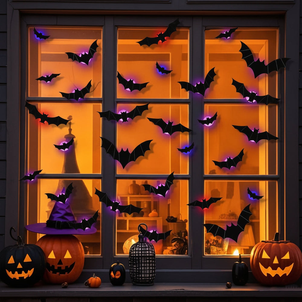 LED Bat Wall Decoration – 3D Design, Reusable & Multi-Pack Sizes