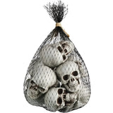 Halloween Skeleton Skull Decorations – Set of 10, White Finish & Tabletop Display