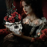Halloween Decoration Skull Design Gothic Flower Arrangement