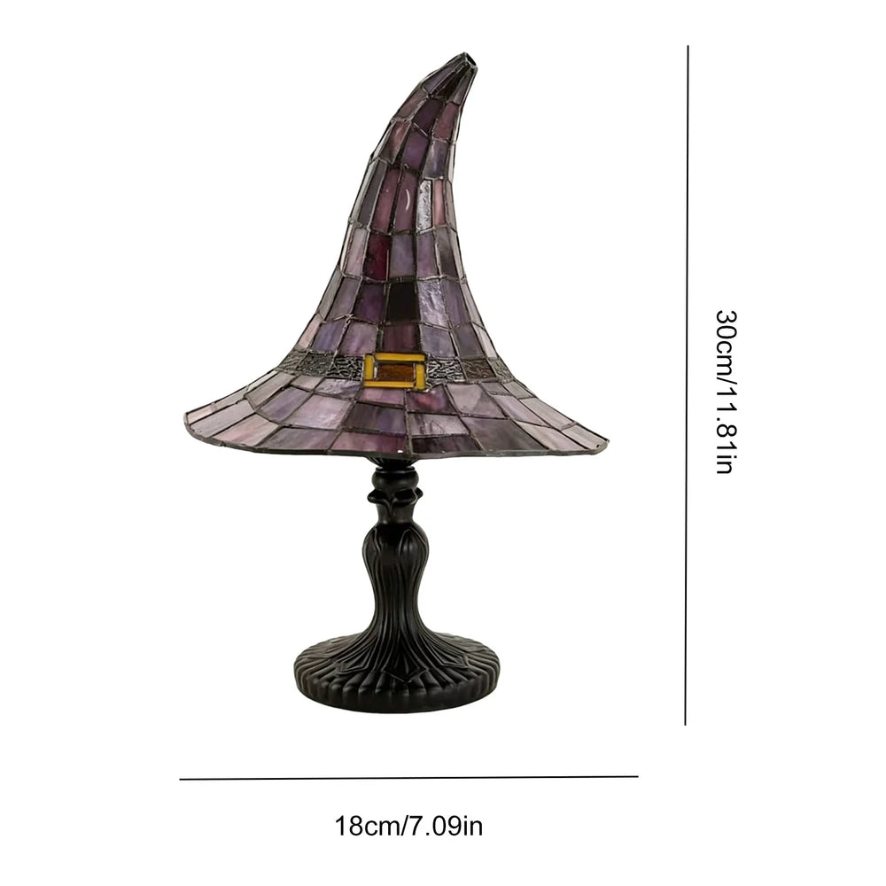 Gothic Accent Table Lamp – USB Powered, Wizard Hat Design & Halloween Decor