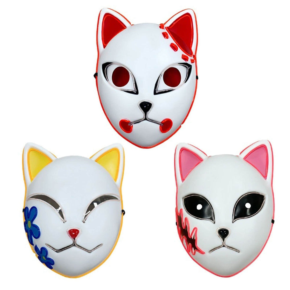 Halloween Mask Cat Design LED Light-Up Costume Light Up Mask