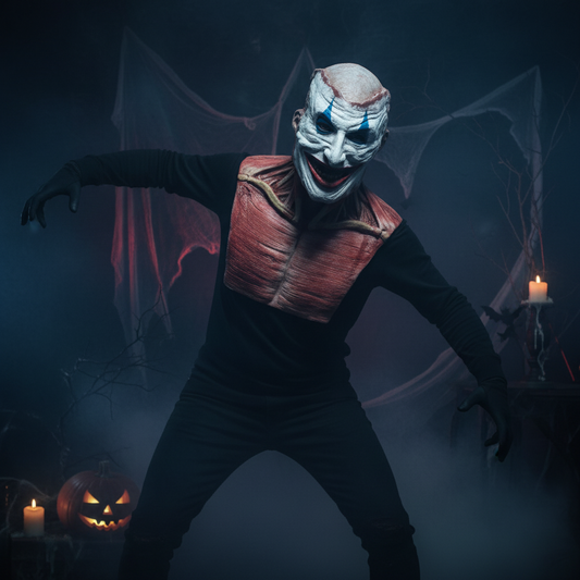 Clown Horror Mask – Full Face Coverage, Removable Layer & Halloween Party Prop