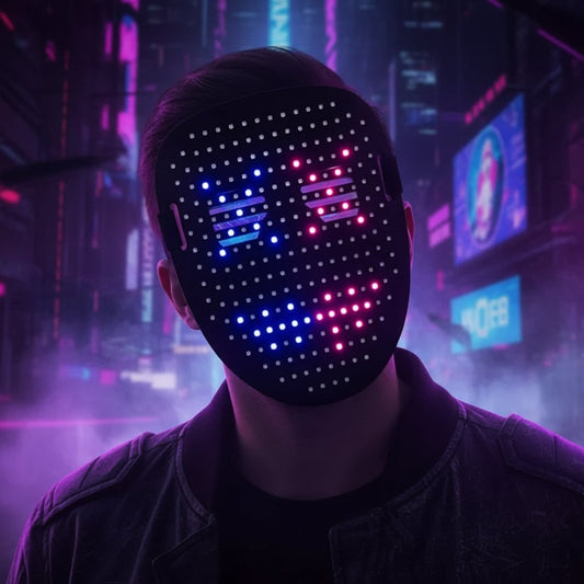 LED Full Face Mask – Halloween Costume, Light-Up Design & Party Ready