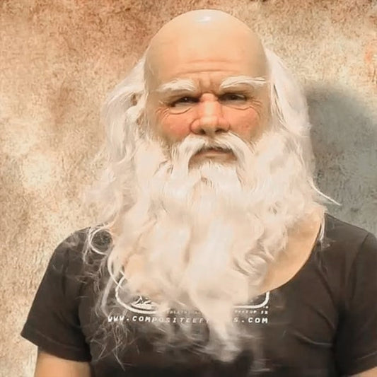 Santa Claus Mask – Realistic Beard, Christmas Costume & Adult Size