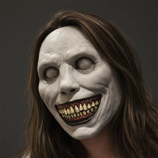 Scary Horror Mask – Adjustable Fit, Light-Up Eyes Option & Halloween Party Prop