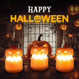 Collapsible Lighted Jack-O’-Lantern Set