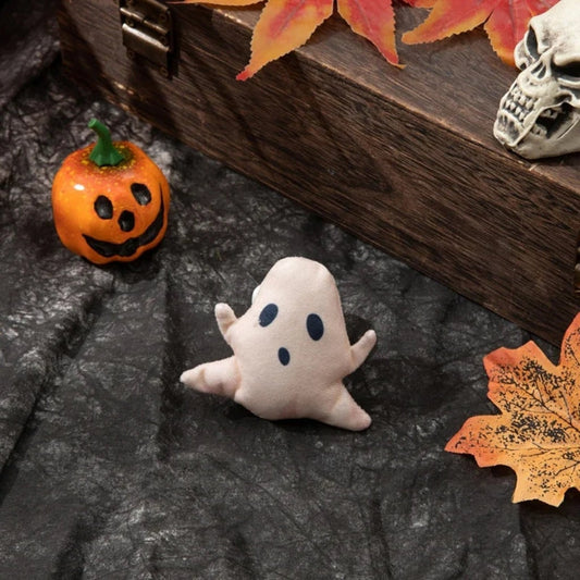 Interactive Plush Cat Toy – Ghost Design, Halloween Theme & Catnip Infused