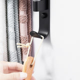 Wall Towel Holder – 5 Swivel Arms, Black Metal & 60×35cm Space-Saving