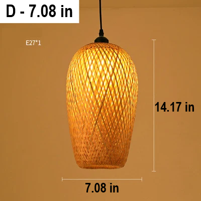RayaLicht Handmade Rattan Pendant Lamp - Boho Chic Lighting Fixture for Home Decor