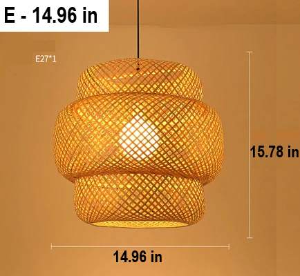 RayaLicht Handmade Rattan Pendant Lamp - Boho Chic Lighting Fixture for Home Decor