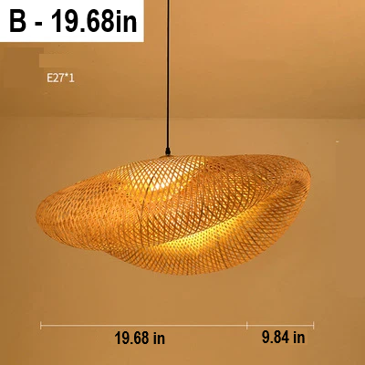 RayaLicht Handmade Rattan Pendant Lamp - Boho Chic Lighting Fixture for Home Decor