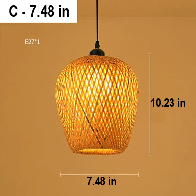 RayaLicht Handmade Rattan Pendant Lamp - Boho Chic Lighting Fixture for Home Decor