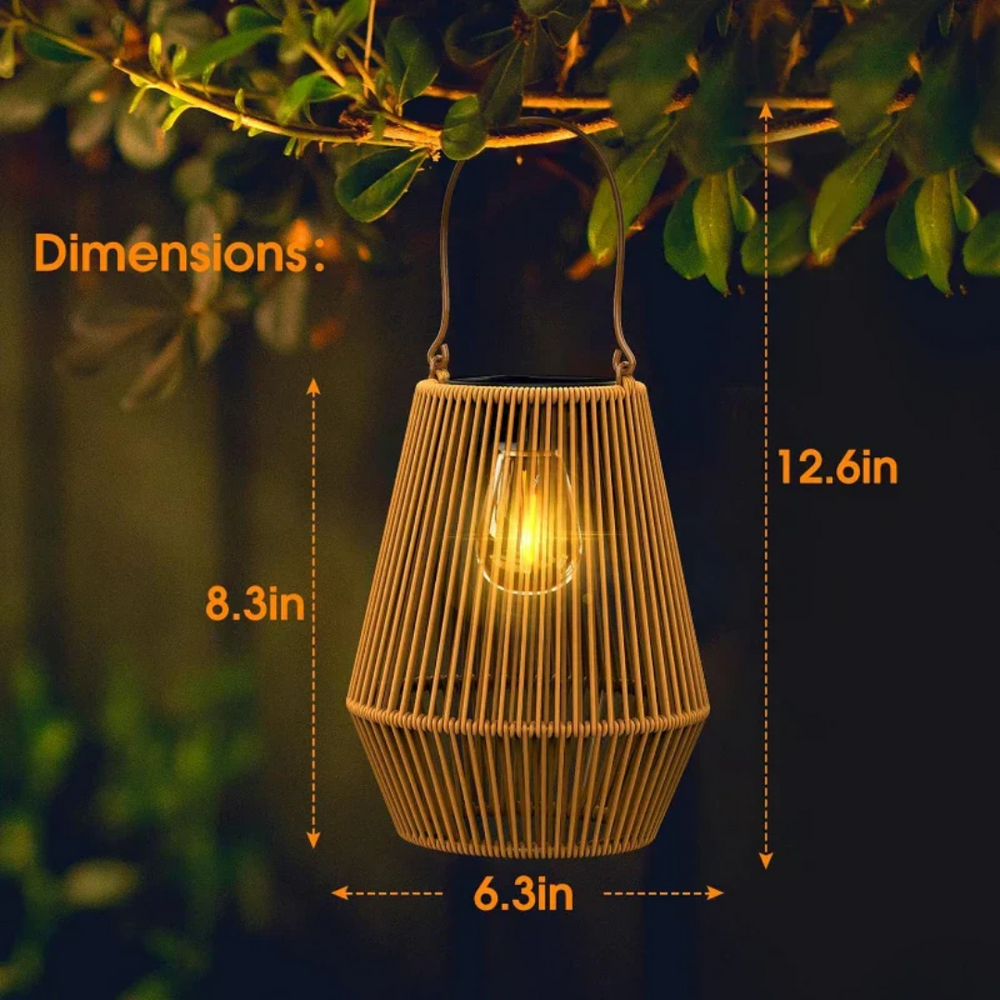 SunWeave Handwoven Waterproof Solar Garden Lamp - Eco-Friendly Outdoor Lighting