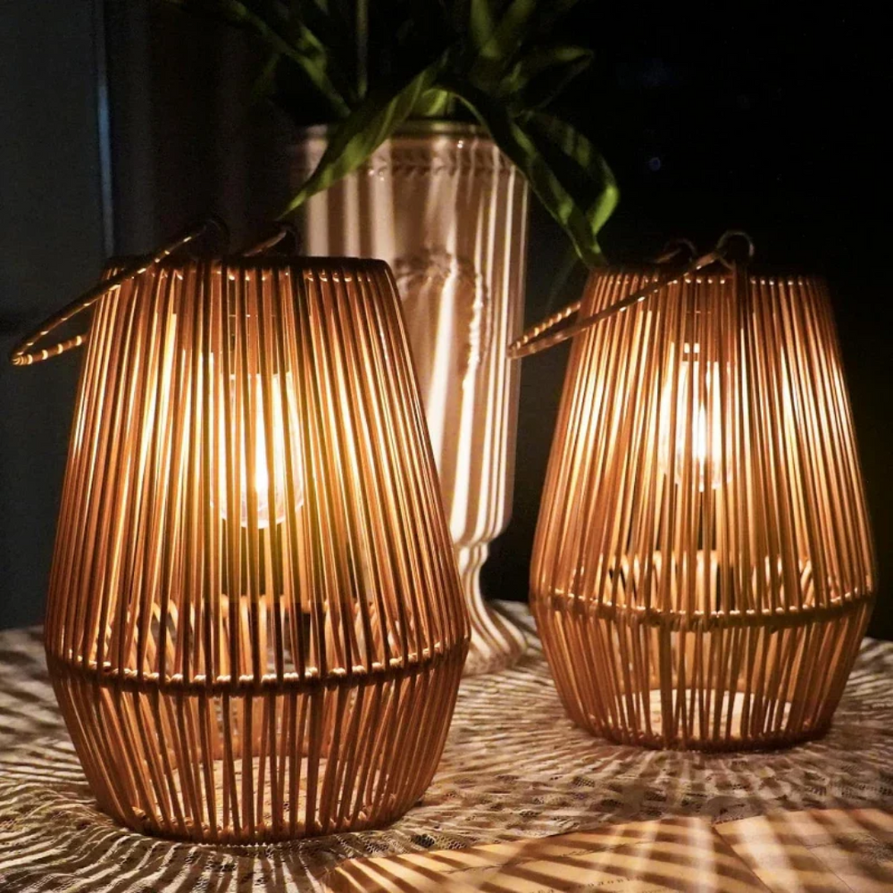 SunWeave Handwoven Waterproof Solar Garden Lamp - Eco-Friendly Outdoor Lighting