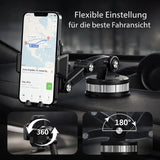 Suction Cup Car Phone Holder – 360° Rotation, Adjustable Arm & Universal Fit