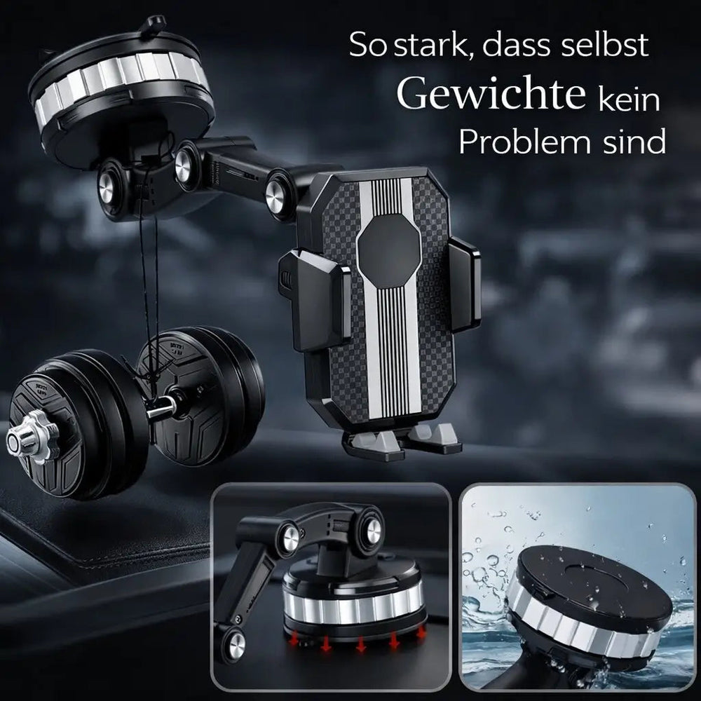 Suction Cup Car Phone Holder – 360° Rotation, Adjustable Arm & Universal Fit