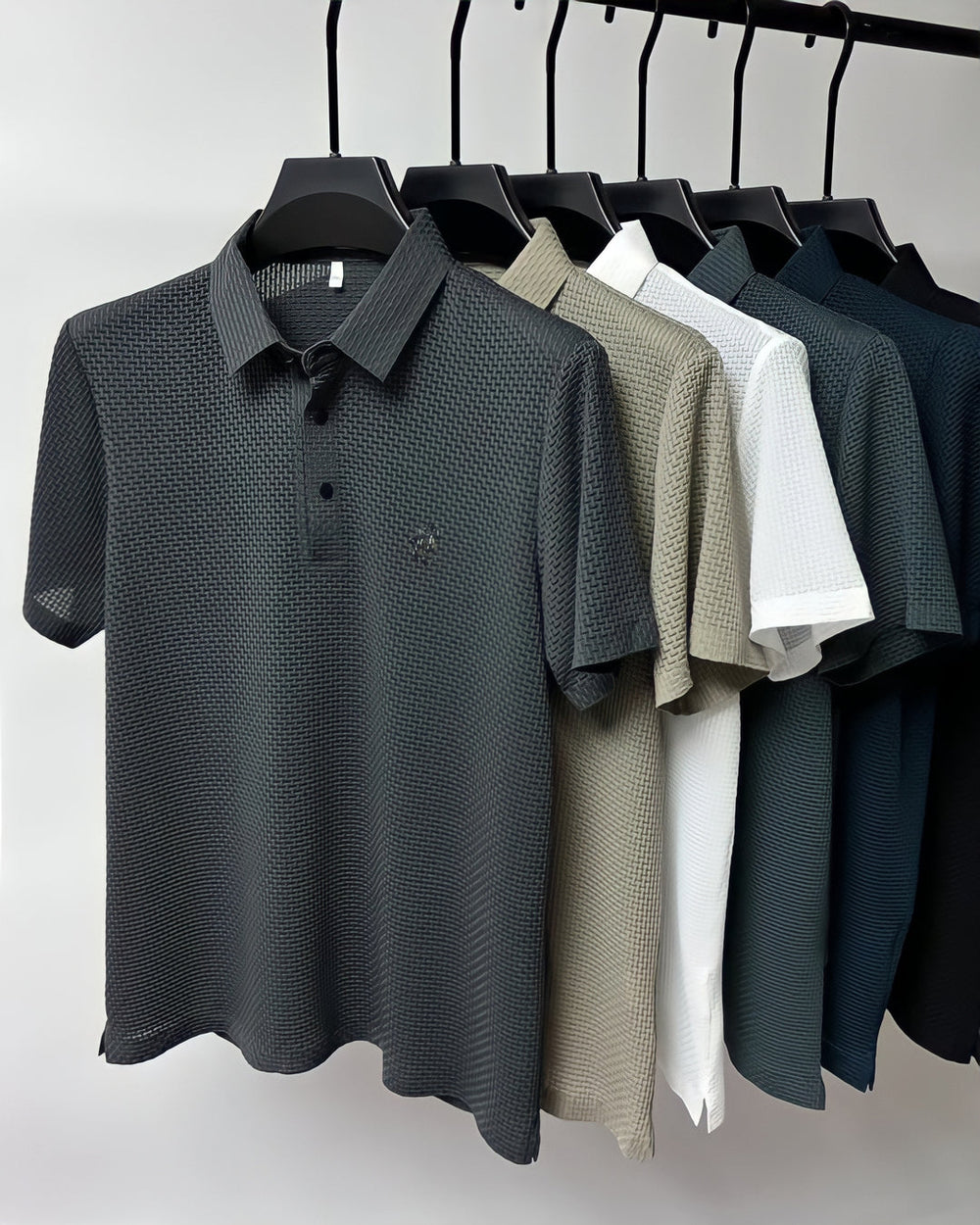 Wrinkle-Free Slim Fit Structured Polo Shirt