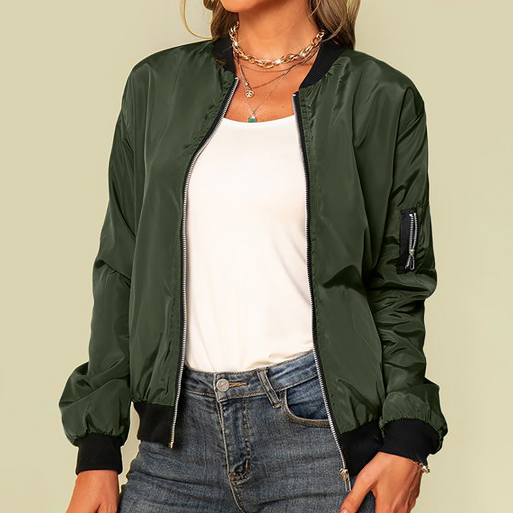 Women's high neck bomber jacket, view 1