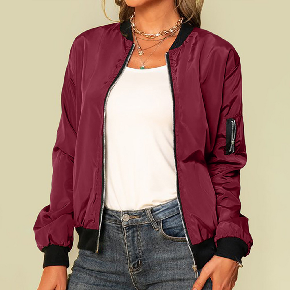 Women's high neck bomber jacket, view 2